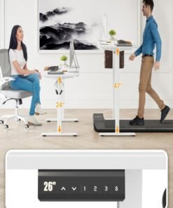 Alternative view of LIVVY Electric Standing Desk Height Adjustable Sit-Stand Office Table with Memory Control, Ergonomic Computer Desk for Home & Office, 120×60 cm (White)