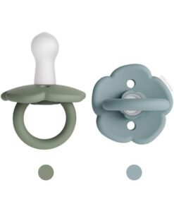 Moonkie Pacifiers Set of 2 | One-Piece Design Baby Pacifier with Large Air Holes | BPA-Free Safe Silicone Soother | 6 Months Up