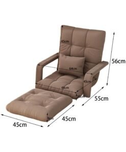 VUCATIN Folding Floor Chair Lounge Sofa Folding Single-Back Sofa Cushion Multi Angle Adjustment Padded Sleeper Bed For Balcony Bedroom With Pillow Armrests Single Sofa - Image 3
