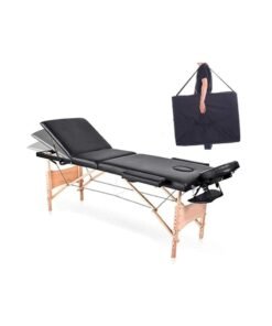 Cool Baby Portable Massage Table Professional Adjustable Folding Bed with 3 Part Wooden Frame Ergonomic Headrest and Tote Bag for Therapeutic Salon SPA Facial Treatment