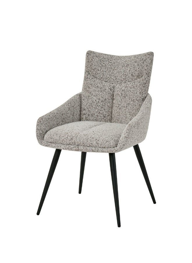 DANUBE HOME Hampton Dining Chair Set of 2 With Fabric Upholstery |Sturdy Kitchen Dining Chairs Without Table | Single Seater Modern Design Furniture For Dining Room L 63 x W 56 x H 84.5 cm-L.Grey