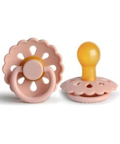 joybuy Natural Latex Flower-Shaped Baby Pacifier, Baby Flower Soothing Pacifier, Safe & Non-Toxic, Soft & Comfortable, Pacifier for Baby,  0 - 6 Months, Pink