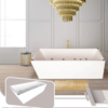 Max Acrylic Freestanding Whirlpool Jacuzzi Bathtub – 185 × 83 cm (White Rock, Glossy Finish)