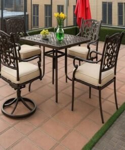 Alternative view of Santorini Outdoor Set- 92×92×74CM- Black frame/Beige cushion- 1 Year