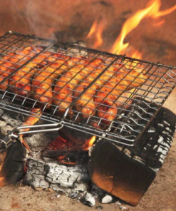 Square Shaped Grill Topper With Handle Silver/Beige 34x21 Cm - Image 3