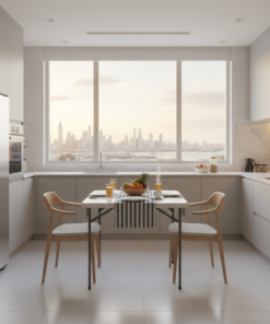 86CM Square Center Folding Table (White) – 86×86×74 cm