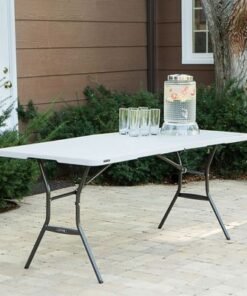 Lifetime 6 Ft Fold-In-Half Table, Rectangle, Residential, White Granite Colour, LFT-80333 - Image 3