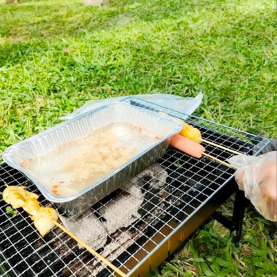 Portable Barbeque Charcoal Grill Black/Silver 35x27.5 Cm - Image 3