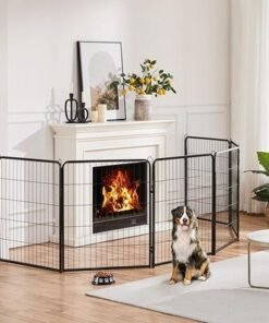 Alternative view of Dog Playpen Indoor Outdoor, Metal Pet Exercise Fence, Multiple Configurable Shapes, Heavy Duty Pen for Dogs (Black, 65x80cm, 2)