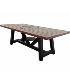 Small Rectangular Fire Pit Table Color Dark Mahogany & Black - Image 3