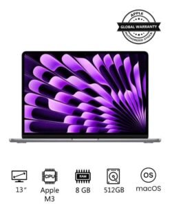 Apple New 2024 MacBook Air MRXP3 13-inch Display, Apple M3 Chip 8-Core CPU 10-Core GPU Processor/8GB RAM/512GB SSD/Intel UHD Graphics(International version) English Space Grey