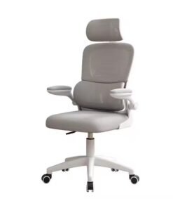 Raffine Premium Ergonomic Mesh Office Chair with Adjustable Headrest Lumbar Support Flip-Up Armrests Swivel Base Height Adjustment and Silent Rolling Wheels Comfortable Breathable Desk Chair for Home Office or Study Use