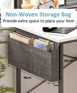 FAMAPY Gaming Computer Desk With Storage Bag, Large Office Desk with 2 Storage Shelves, Study Writing Desk with CPU Stand, PC Desk for Home Office, Bedroom, Gaming Room - Image 4