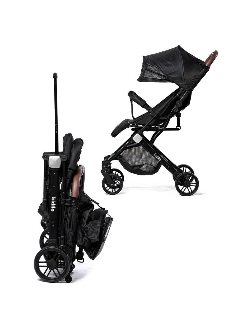 Kidilo Premium Foldable Baby Stroller | Lightweight, Portable Design | Four-Wheel Stroller for Newborns and Infants