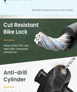 CHU DAI Bike Lock, 1/2 Inch Thick Bike Lock Cable Coiled Secure Bicycle Lock with Keys Scooter Lock Bike Locks Heavy Duty Anti Theft Bike Cable Lock with Mounting Bracket - Image 4
