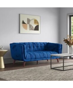 KUSTOMDECO Flared Arm Tufted Velvet 3 Seater Sofa  Custom Upholstered Sofa for Living Room, Elegant Design with Premium Comfort Modern Sofa