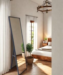 Noon East Full Length Mirror 150x40cm with Stand - Perfect for Bedroom & Living Room - Black