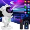JoyousSto Upgraded Spaceman Astronaut Bluetooth Speaker Galaxy Star Projecto Light Projector,Can play music，with Moon Lamp LED and Nebula Night Light,360° Adjustable Design, USB Powered Projector Lamp,for Kids Gift Bedroom,Room Decor, Game Room,Party,White