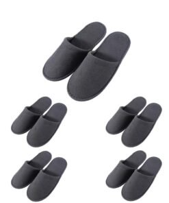 LYNLYN Disposable Slippers, 5 Pairs Home Slippers for Family Spa Guests Hotels Office- Mixed Multi-Color Slippers Home Party, Housewarming for Spa/Party/Guest,/Hotel/Travel