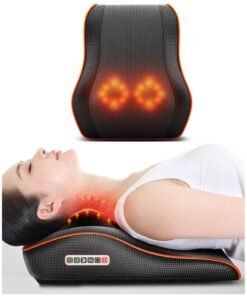 present time Back & Neck Massager with Cervical Spine Pillow – Full Body Muscle Pain Relief for Neck, Waist, Shoulders, and Lumbar – Perfect for Chairs & Cars