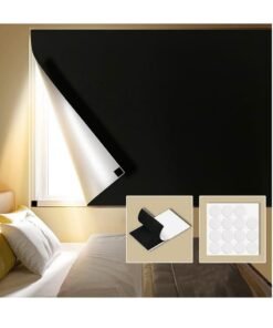 ONETO Portable Blackout Curtains With Self Adhesive Tape For Bedroom Living Room Bathroom And Attic Blackout Curtains Width 145 cm Length 100 cm