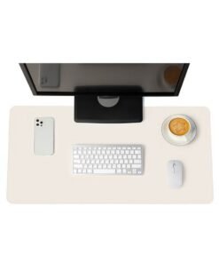 WAOKN Large Gaming Mouse Pad Extended Anti-Skid with Stitched Edges Waterproof Desk Pad with Non-Slip Base Computer Keyboard Pad Mouse Mat Protector Double Sided Desk Pad Super Creative Beige