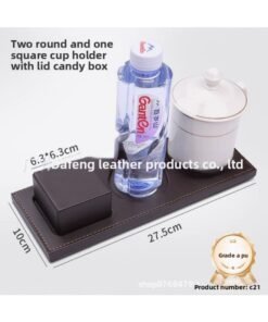 High-End Leather Business Meeting Tea Coaster With Pen Slot Coaster Office Supplies Hotel Mineral Water Coaster Table Mat