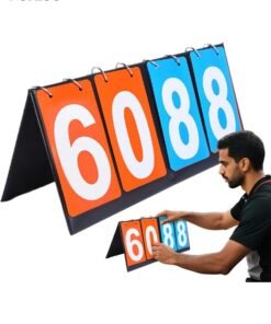 DUNISO Manual Flip Scoreboard ,4 Digital Portable Table Top Scoreboard Flipper ,Suitable for Football ,Basketball,Volleyball, Tennis and Other Competitive Sports