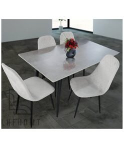 LHFHOMT - 5-Pieces Dining Sets, 1 Piece Rectangular Table With 4 Chairs Modern Furniture for Home, Dining Room, Cafeteria
