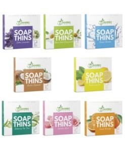 BAMBOEARTH 400 Sheets Antibacterial Paper Soap Strips For Hand Washing - 8 Pack Portable Disinfecting Pocket Travel Soap Thins Dissolvable & Disposable Camping Mini Size Dry SoapSheets For Hands (Variety 8x50)