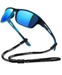 GROIC Sports Sunglasses Polarized Lenses, Cycling Sunglasses, Durable Ultra Light Cycling Glasses with Lanyard Case Glasses Case, Outdoor Sports Polarized Glasses, Windproof Sunglasses