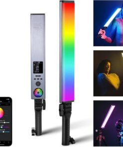 NEEWER BH‑30S RGB Light Wand with Touchable Hue Mixer, App & 2.4 GHz Control, 2500K–10000K, CRI/TLCI 97+, 18 Scene Effects, 4150 mAh Battery