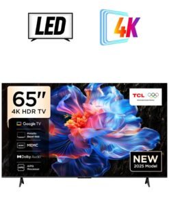 TCL 65 Inch 4K HDR TV, 60Hz, Google TV, Google cast, Dolby Audio, Voice Control, AiPQ processor, MEMC, HVA Panel, Model Year 2025 - 65P6k/65V6C Black