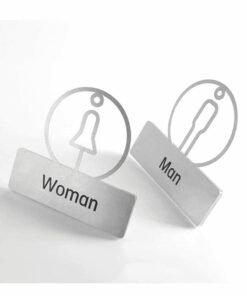 Toilet Washroom Card Signs, 1 Pair Men  Women Hotel Sticker Easy Hanging Solid, 3D Restroom Public WC Door Wall