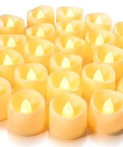 MOMENT 12-Pack Flameless Led Tea Lights Candles Battery Operated, 200+Hour Fake Electric Candles Tealights For Votive, Aniversary, Wedding Centerpiece Table Decor, Funeral, Halloween, Christmas
