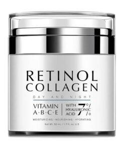 NowNoon Retinol Collagen Day & Night Cream – Anti-Aging Moisturizer with Vitamins A, B, C, E & Hyaluronic Acid – Firming, Hydrating, Women & Men Nourishing Face Cream – 50ml