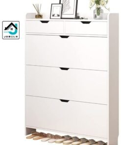 JOMILA Tipper shoe cabinet solid wood legs ultra-thin home narrow door indoor good-looking bedroom against the wall dustproof dormitory simple shoe cabinet 100 * 17 * 115CM