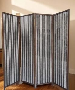 Harmony Home 4-Panel Room Divider, 200 x 180 cm, Folding Privacy Screen Partition, Portable Freestanding Rattan Partition for Bedroom & Living Room