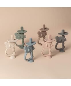 Alternative view of Moonkie Teething Toy Set of 2, Safe & Easy to Hold BPA Free Silicone Teethers, 360° Baby Toothbrush with Suction Base, Teether Toys Best for Babies 6-12 Months (Koala Blush/Shifting Sand)