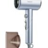 BSON Blowster 1800W Hair Dryer with LCD Display & Cool Shot - Quiet Styling Tool with 3 Heat Levels, Overheat Protection, Nozzle Attachment & Thick 1.8M Cord for Home, Salon & Travel (Light Blue)