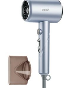 BSON Blowster 1800W Hair Dryer with LCD Display & Cool Shot - Quiet Styling Tool with 3 Heat Levels, Overheat Protection, Nozzle Attachment & Thick 1.8M Cord for Home, Salon & Travel (Light Blue)