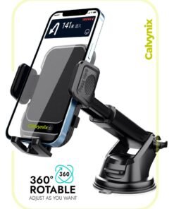 Calvynix Universal Car Phone Mount – Dashboard, Windshield & Air Vent Holder | Strong Suction Cup & Stable Grip | Hands-Free Cell Phone Holder for Car | Compatible with iPhone, Samsung & More