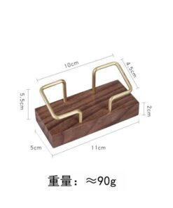 Wooden Desktop Business Card Box Hotel Front Desk Display Rack Solid Wood High-end Metal Business Card Hold Business Card Storage Box