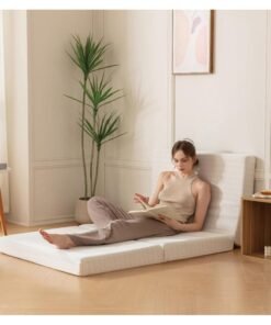 Alternative view of Comfy White Knitted Cotton Folding Medicated Foam 180 X 90 X 7Cm Portable Classic Mattress