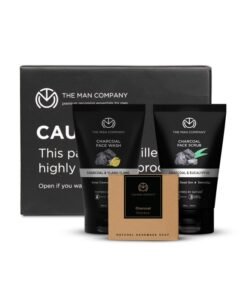 The Man Company Charcoal Face Care Kit with Charcoal Soap Bar, Face Wash, and Face Scrub for Men | Gift Set For Him