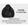 Jumbble Solid Multi-Purpose Bean Bag With Polystyrene Filling Black 80x80x50cm