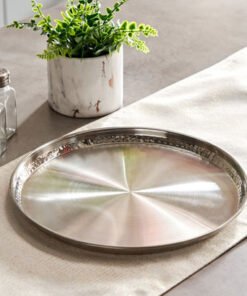 Hammered Stainless Steel Dinner Plate - 30 cm
