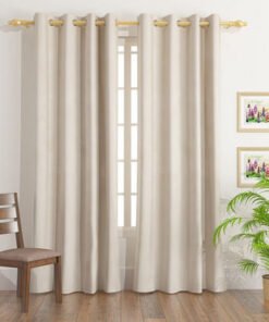Dove Dimout Velvet Curtain Pair - 135x300 cm