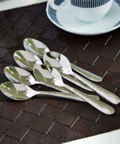 Hammered Stainless Steel Teaspoon - Set of 6