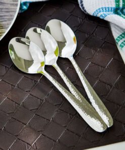 Hammered Stainless Steel Tablespoon - Set of 3